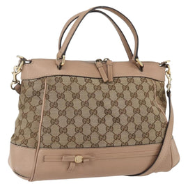 GUCCI GG Canvas Web Sherry Line Mayfair Bag 2way Beige Red 269894 Auth ep12531