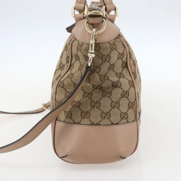 GUCCI GG Canvas Web Sherry Line Mayfair Bag 2way Beige Red 269894 Auth ep12531