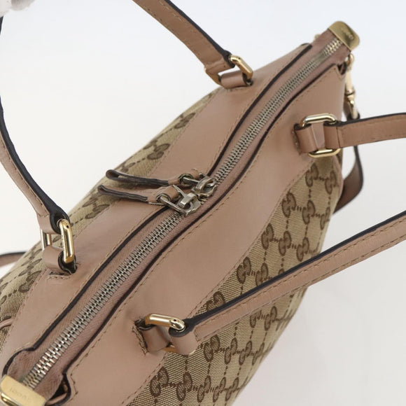 GUCCI GG Canvas Web Sherry Line Mayfair Bag 2way Beige Red 269894 Auth ep12531