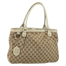 GUCCI GG Canvas Sukey Tote Bag Beige Gold 296835 Auth ep12532-1