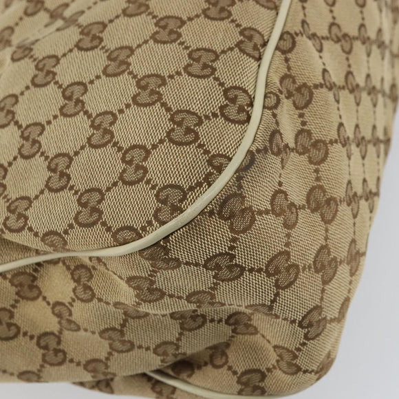 GUCCI GG Canvas Sukey Tote Bag Beige Gold 296835 Auth ep12532