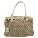 GUCCI GG Canvas Sukey Tote Bag Beige Gold 296835 Auth ep12532-13
