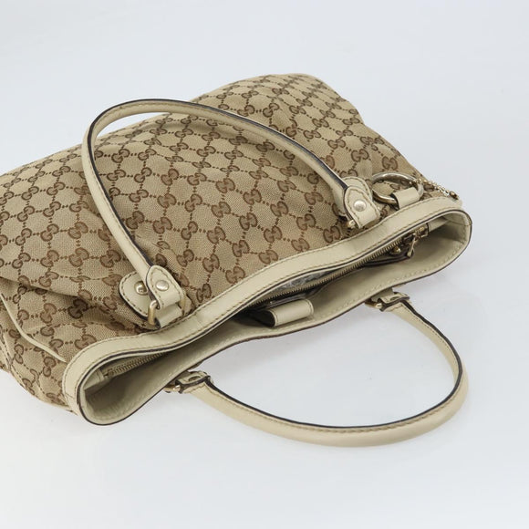 GUCCI GG Canvas Sukey Tote Bag Beige Gold 296835 Auth ep12532