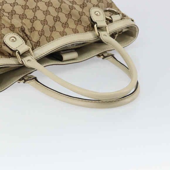 GUCCI GG Canvas Sukey Tote Bag Beige Gold 296835 Auth ep12532