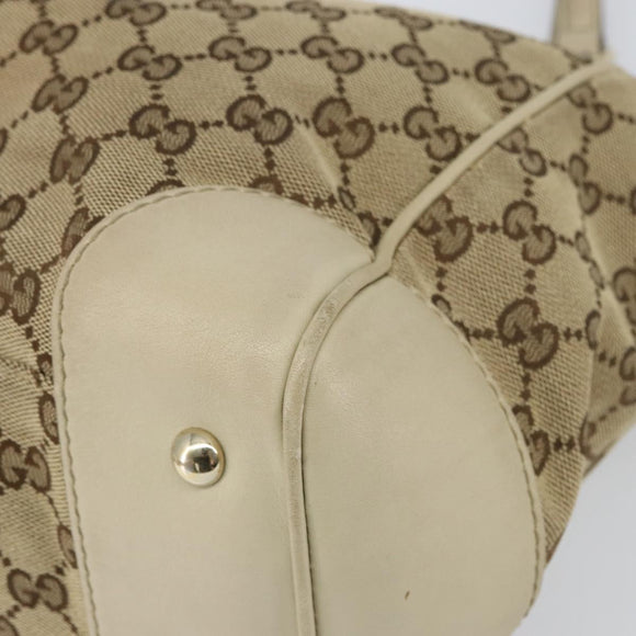 GUCCI GG Canvas Web Sherry Line Mayfair Tote Bag Beige Red 257061 Auth ep12533