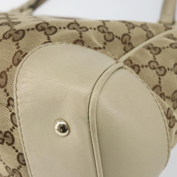 GUCCI GG Canvas Web Sherry Line Mayfair Tote Bag Beige Red 257061 Auth ep12533