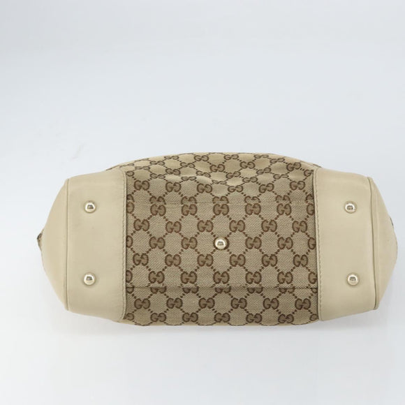 GUCCI GG Canvas Web Sherry Line Mayfair Tote Bag Beige Red 257061 Auth ep12533