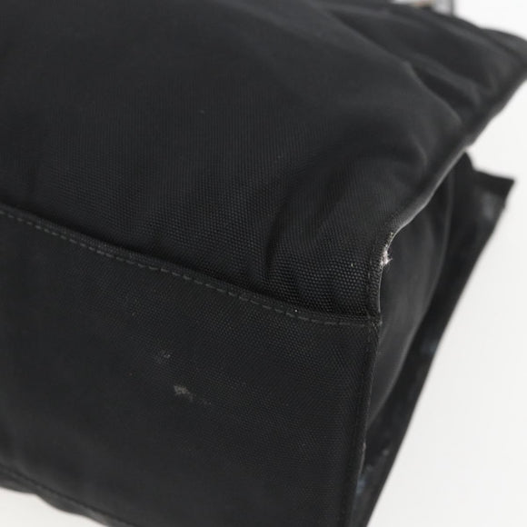 GUCCI Bamboo Hand Bag Nylon 2way Black Silver 002 1016 Auth ep12535