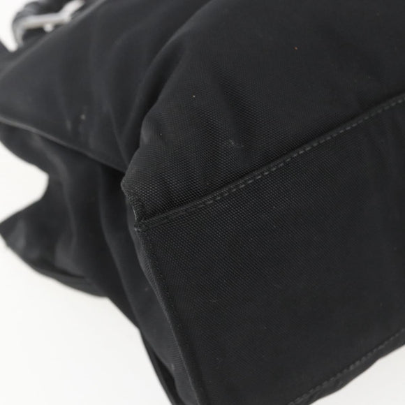 GUCCI Bamboo Hand Bag Nylon 2way Black Silver 002 1016 Auth ep12535