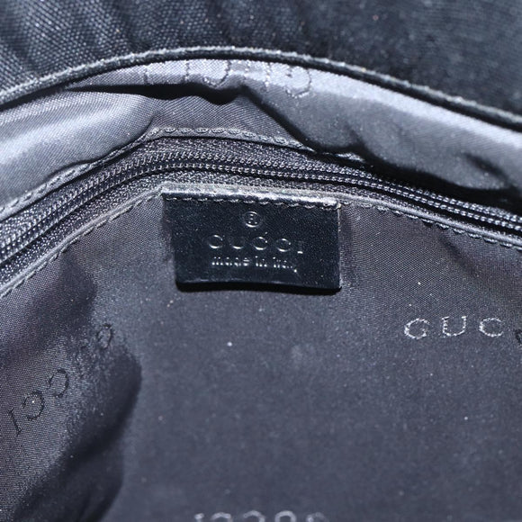 GUCCI Bamboo Hand Bag Nylon 2way Black Silver 002 1016 Auth ep12535