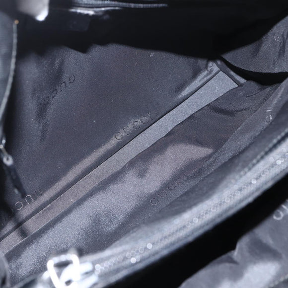 GUCCI Bamboo Hand Bag Nylon 2way Black Silver 002 1016 Auth ep12535