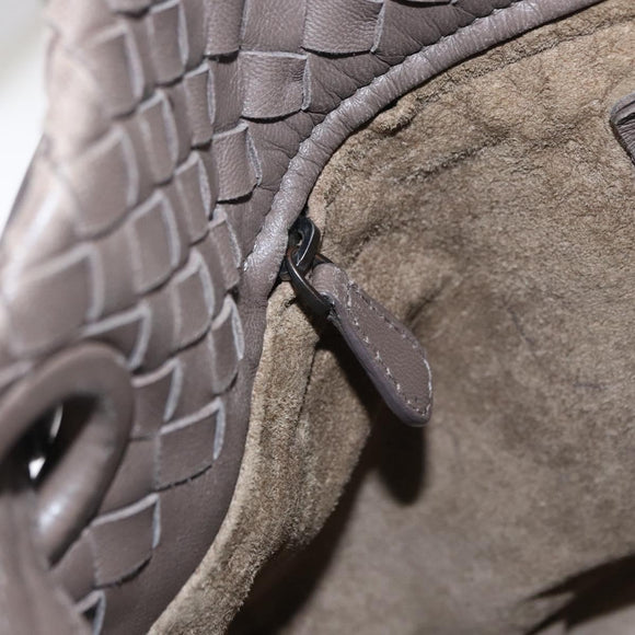 BOTTEGA VENETA INTRECCIATO Tote Bag Leather Gray Auth ep12538