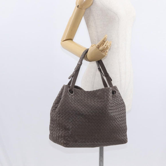BOTTEGA VENETA INTRECCIATO Tote Bag Leather Gray Auth ep12538