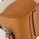 PRADA Boston Bag Canvas Beige Silver Auth ep12540-10