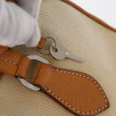 PRADA Boston Bag Canvas Beige Silver Auth ep12540-16