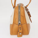 PRADA Boston Bag Canvas Beige Silver Auth ep12540-5