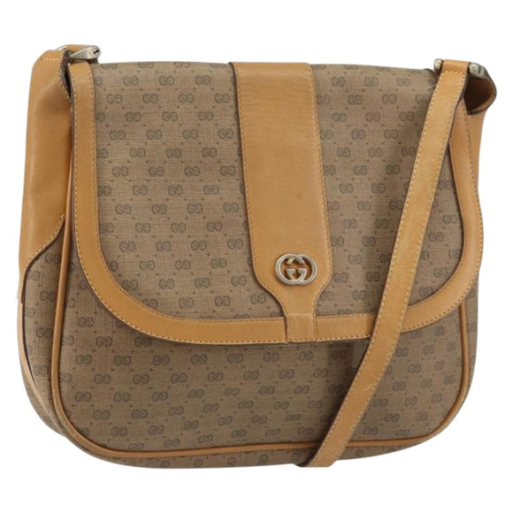 GUCCI Micro GG Supreme Shoulder Bag PVC Beige Gold 001 116 4425 Auth ep12545