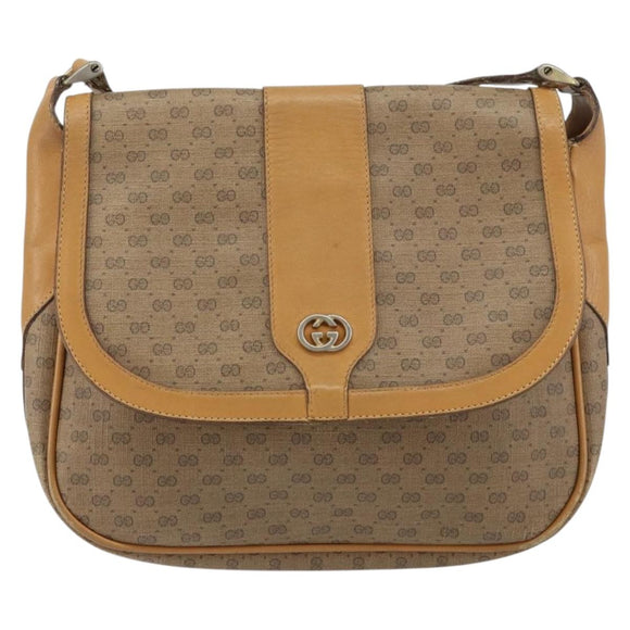GUCCI Micro GG Supreme Shoulder Bag PVC Beige Gold 001 116 4425 Auth ep12545