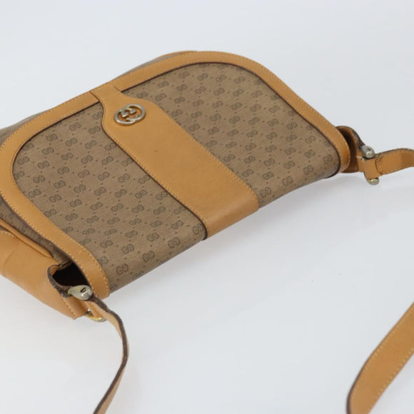 GUCCI Micro GG Supreme Shoulder Bag PVC Beige Gold 001 116 4425 Auth ep12545