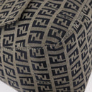 FENDI Zucchino Canvas Mamma Baguette Shoulder Bag Navy Silver Auth ep12546-14