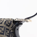 FENDI Zucchino Canvas Mamma Baguette Shoulder Bag Navy Silver Auth ep12546-18