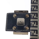 FENDI Zucchino Canvas Mamma Baguette Shoulder Bag Navy Silver Auth ep12546-10