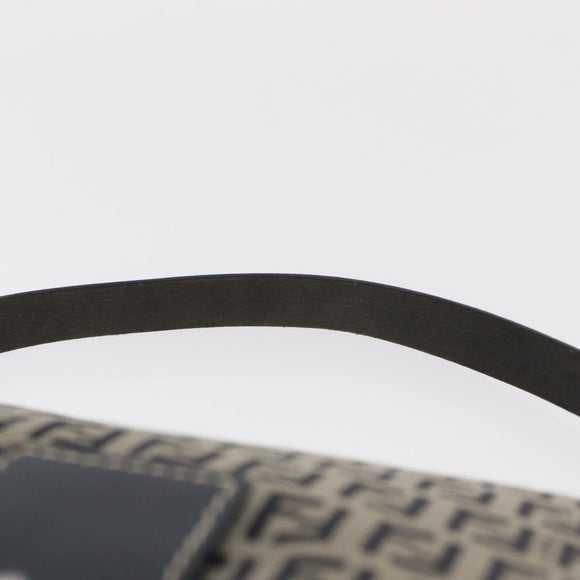 FENDI Zucchino Canvas Mamma Baguette Shoulder Bag Navy Silver Auth ep12546