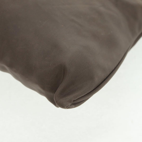 PRADA Shoulder Bag Nylon Beige Silver Auth ep12552