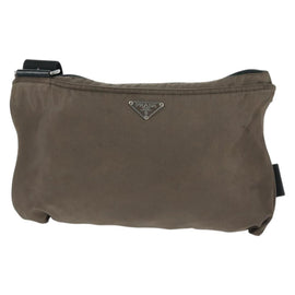 PRADA Shoulder Bag Nylon Beige Silver Auth ep12552 - 0