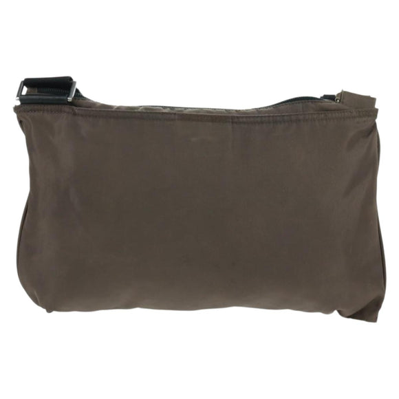 PRADA Shoulder Bag Nylon Beige Silver Auth ep12552