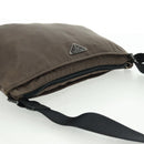 PRADA Shoulder Bag Nylon Beige Silver Auth ep12552-6