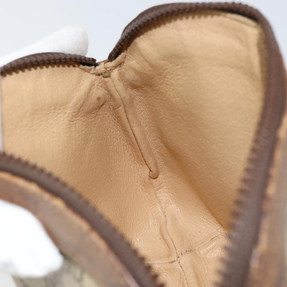 GUCCI GG Supreme Pouch PVC Beige Auth ep12553