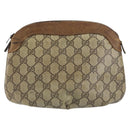 GUCCI GG Supreme Pouch PVC Beige Auth ep12553-13
