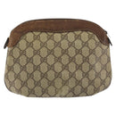 GUCCI GG Supreme Pouch PVC Beige Auth ep12553-2