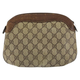 GUCCI GG Supreme Pouch PVC Beige Auth ep12553 - 0