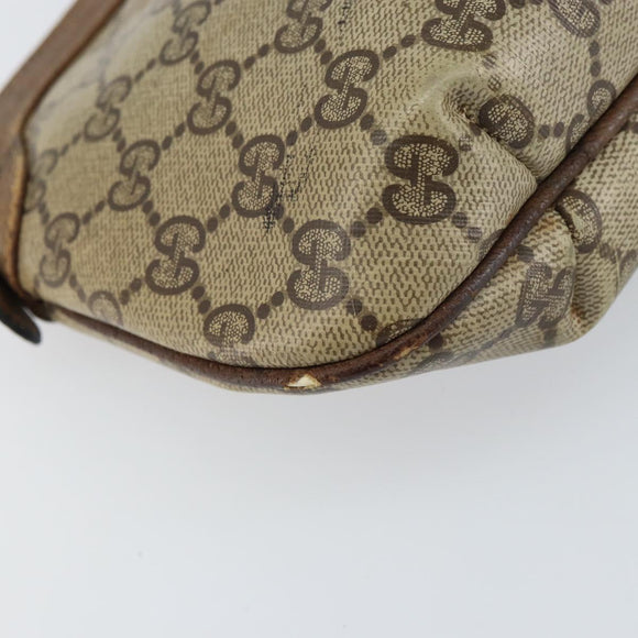 GUCCI GG Supreme Pouch PVC Beige Auth ep12553