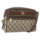 GUCCI GG Supreme Web Sherry Line Shoulder Bag PVC Beige 56 02 087 Auth ep12559-1