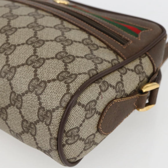 GUCCI GG Supreme Web Sherry Line Shoulder Bag PVC Beige 56 02 087 Auth ep12559