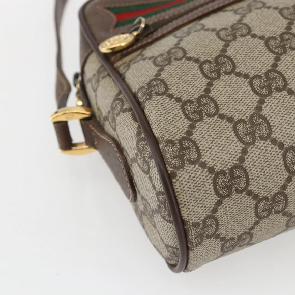 GUCCI GG Supreme Web Sherry Line Shoulder Bag PVC Beige 56 02 087 Auth ep12559