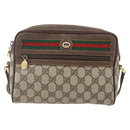 GUCCI GG Supreme Web Sherry Line Shoulder Bag PVC Beige 56 02 087 Auth ep12559-13
