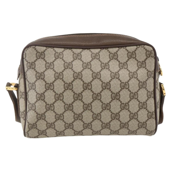 GUCCI GG Supreme Web Sherry Line Shoulder Bag PVC Beige 56 02 087 Auth ep12559
