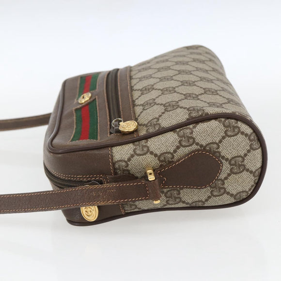 GUCCI GG Supreme Web Sherry Line Shoulder Bag PVC Beige 56 02 087 Auth ep12559