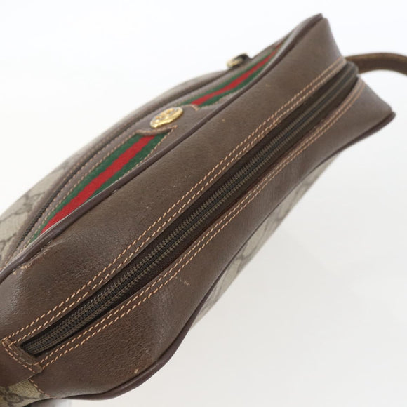 GUCCI GG Supreme Web Sherry Line Shoulder Bag PVC Beige 56 02 087 Auth ep12559