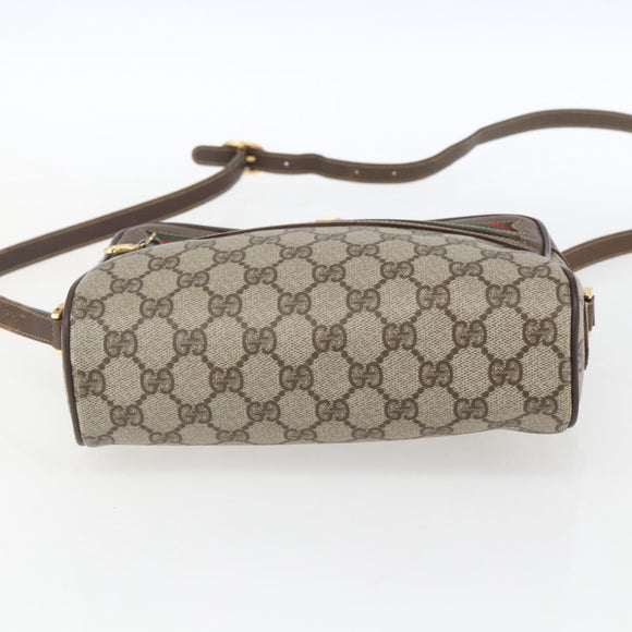 GUCCI GG Supreme Web Sherry Line Shoulder Bag PVC Beige 56 02 087 Auth ep12559