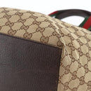 GUCCI GG Canvas Web Sherry Line Tote Bag Beige 131230 Auth ep12560-10