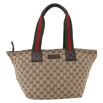 GUCCI GG Canvas Web Sherry Line Tote Bag Beige 131230 Auth ep12560 - 0