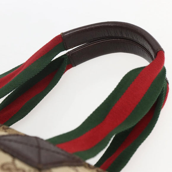 GUCCI GG Canvas Web Sherry Line Tote Bag Beige 131230 Auth ep12560