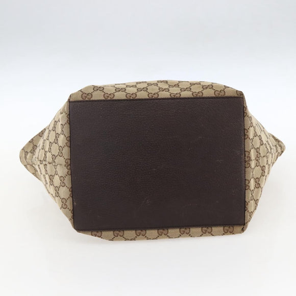 GUCCI GG Canvas Web Sherry Line Tote Bag Beige 131230 Auth ep12560