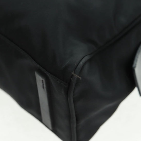 PRADA Hand Bag Nylon Leather Black Silver Auth ep12566