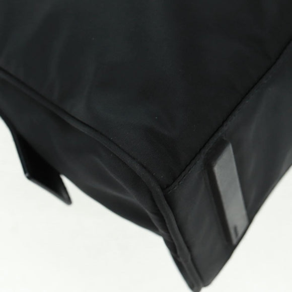 PRADA Hand Bag Nylon Leather Black Silver Auth ep12566